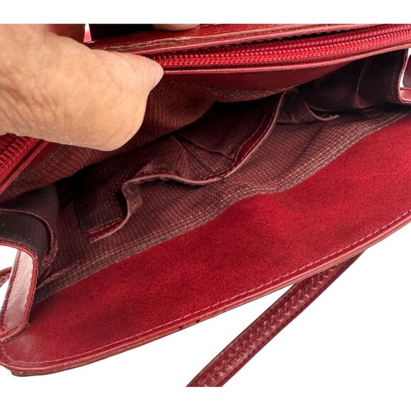 Marc Chantal Croc Embossed Leather Handbag With Heart Accent Hardware - Picture 10 of 10